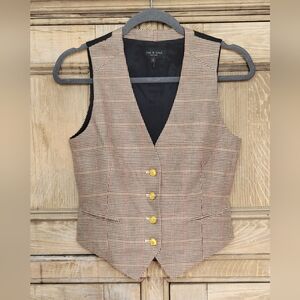 Rag & Bone Tailored Tweed Vest Size 2 Gold Buttons Like New